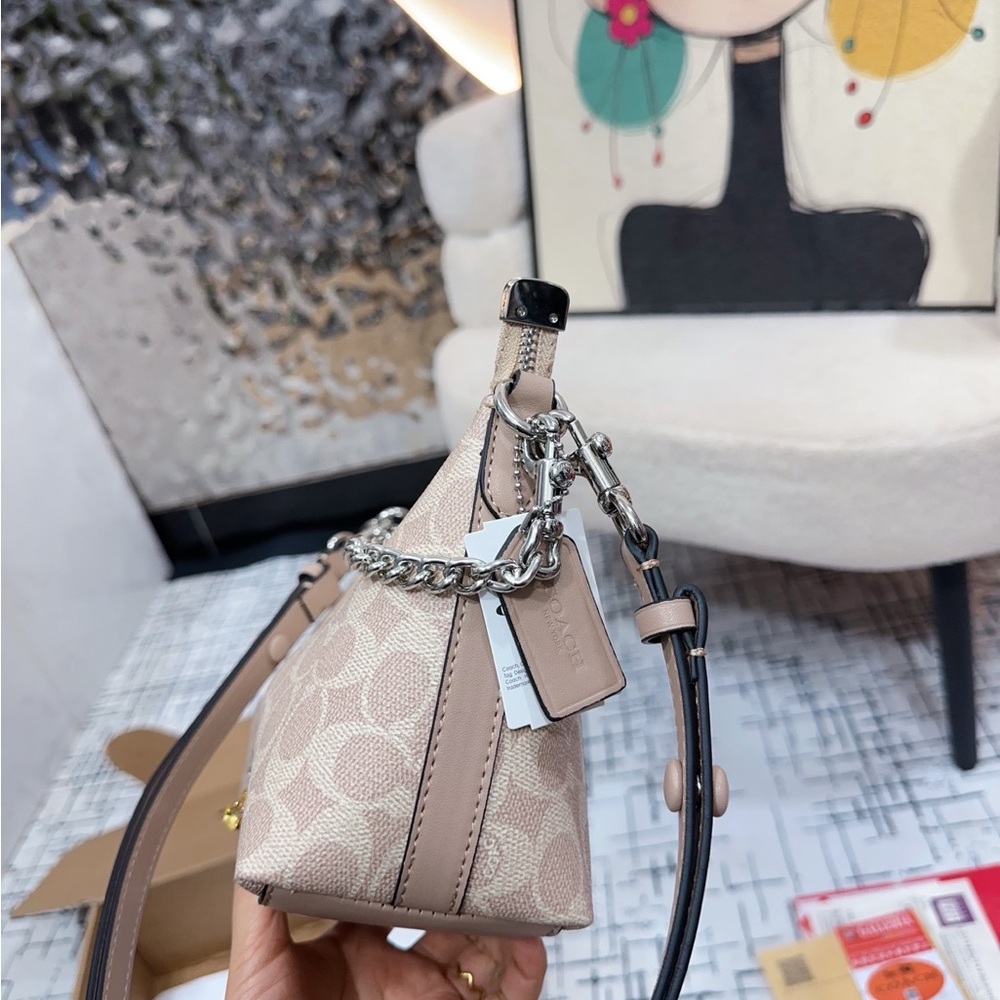 Coach Caitlin Chain Bag Black Shoulder Crossbody Chic - Picture 5 of 8